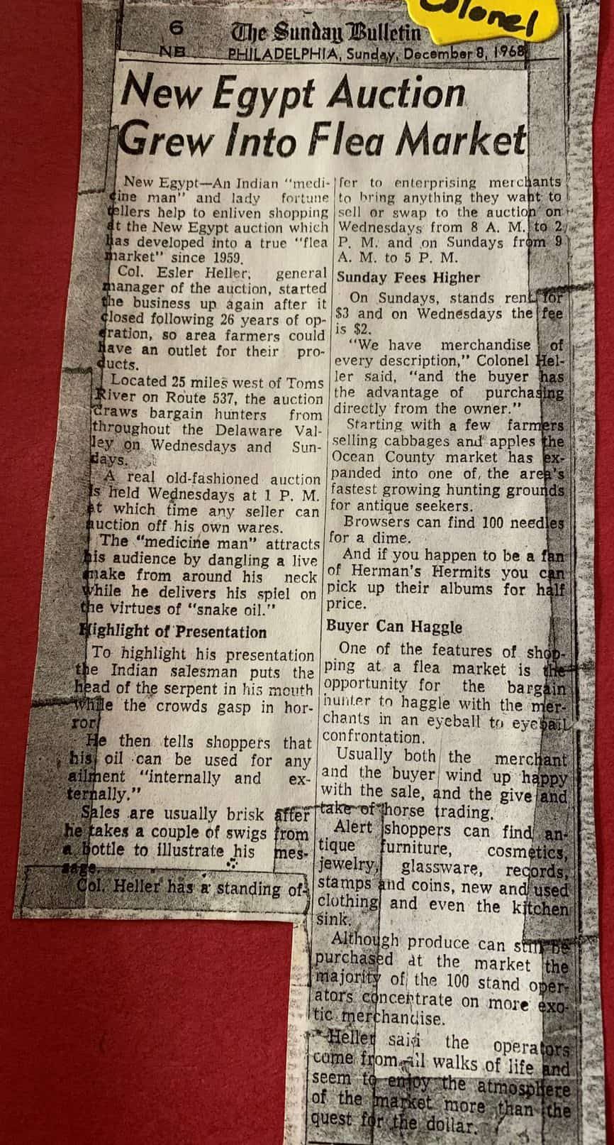 New Egypt Flea Market Village Great Vintage Article