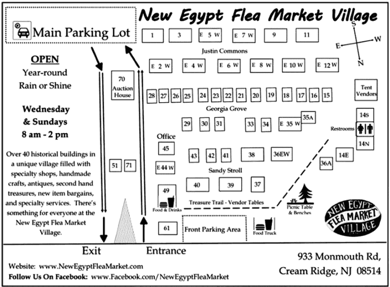 New Egypt Flea Market Village Map