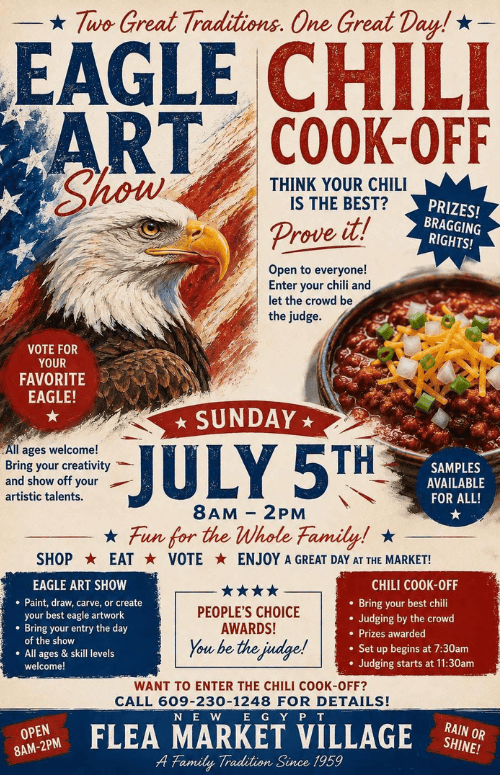 Celebrate the 4th of July at New Egypt Flea Market on July 5th!